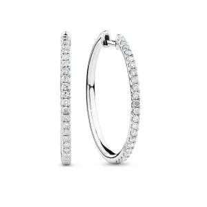 0.352ct TW Diamond Hoop Earrings in 9ct White Gold