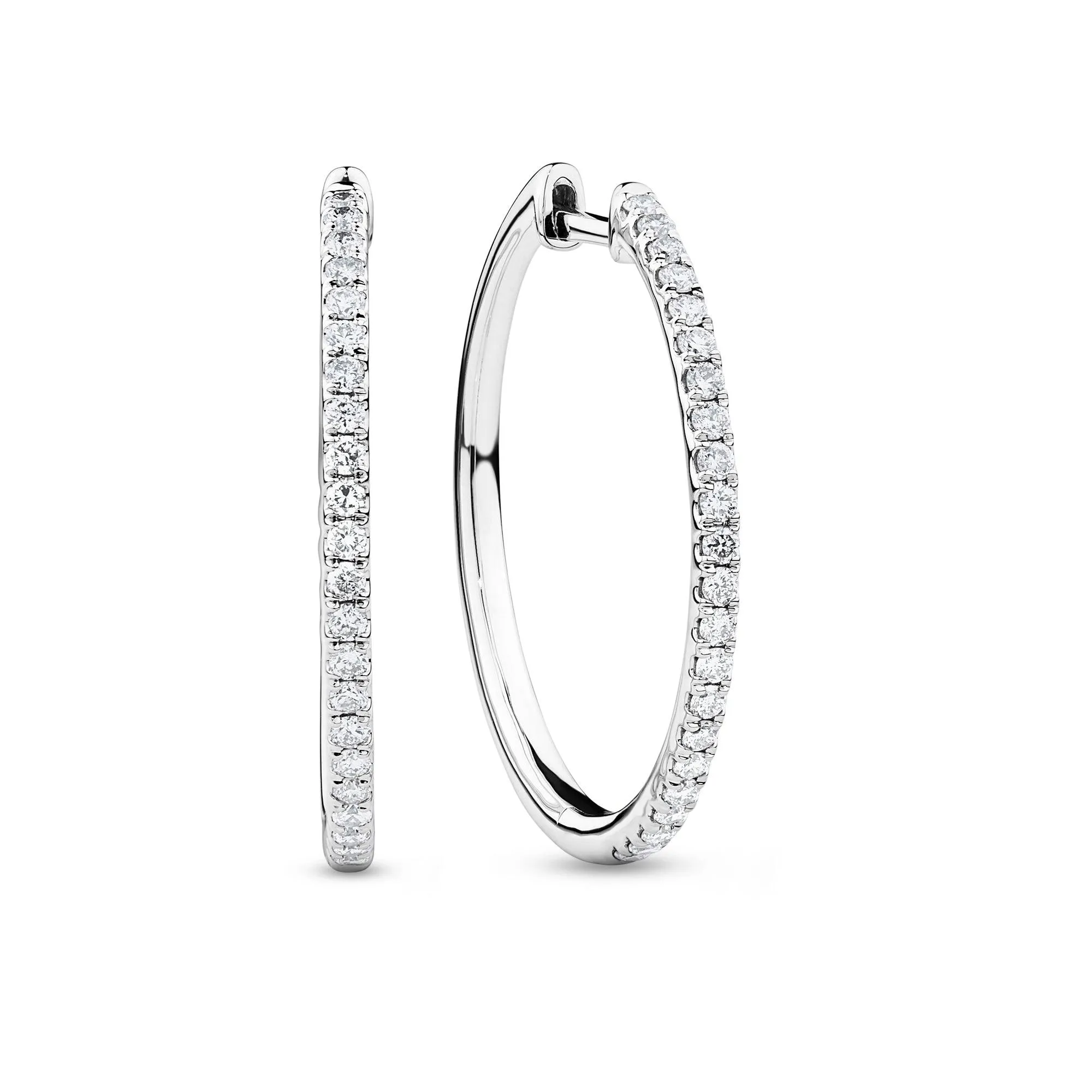 0.352ct TW Diamond Hoop Earrings in 9ct White Gold