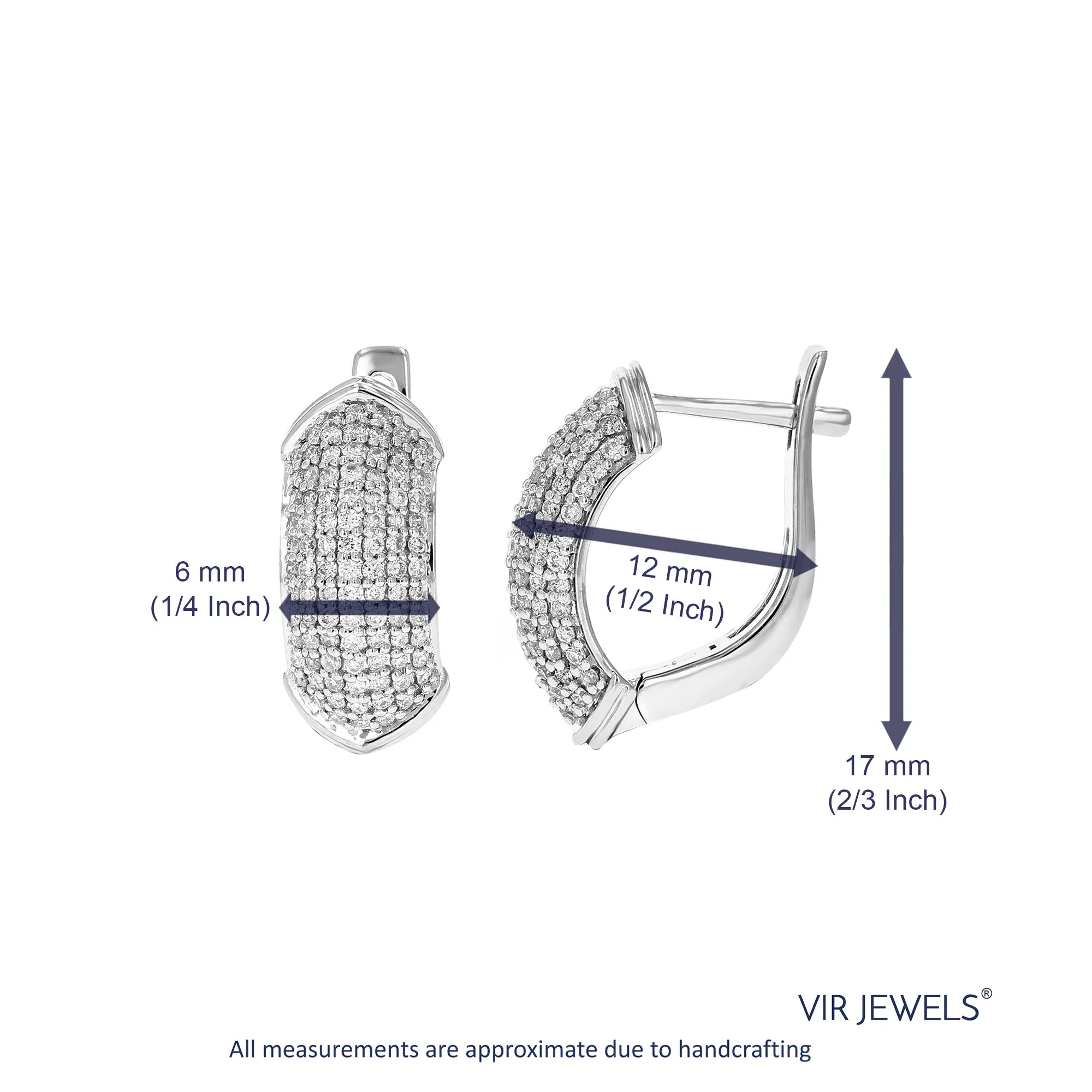 1/2 cttw Lab Grown Diamond Sterling Silver Cluster Hoop Earring