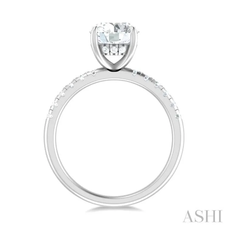 1/3 ctw Circular Shape Round Cut Diamond Semi Mount Engagement Ring in 14K White Gold