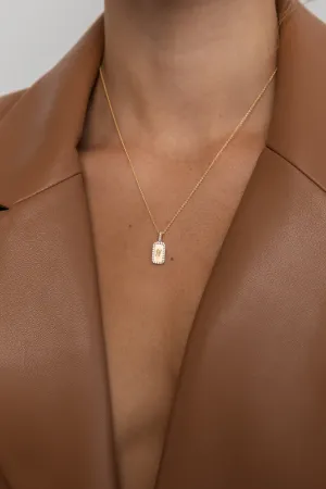 14K H-I/SI Personalized Diamond Dog Tag Necklace
