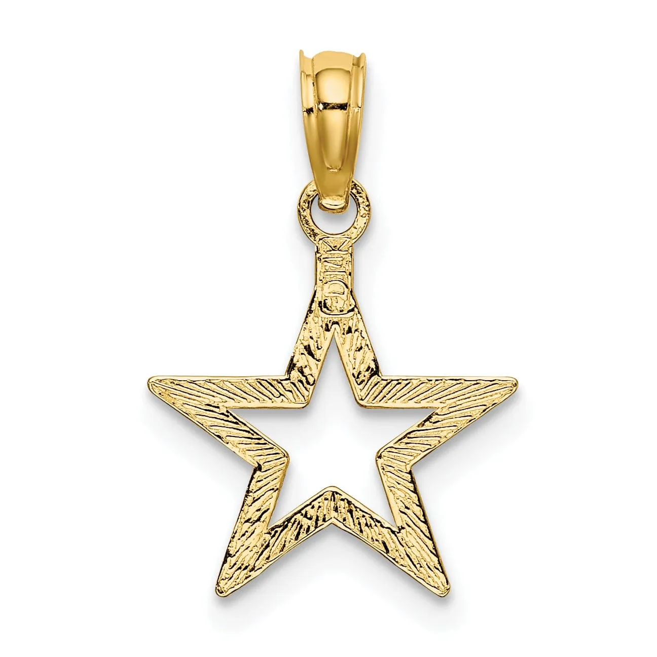 14K Yellow Gold Polished Finish Cut Out Design Star Pendant