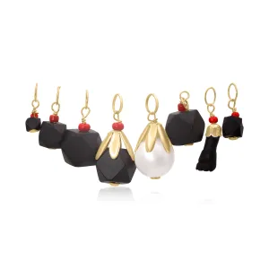14kt Yellow Gold Azabache Pendants