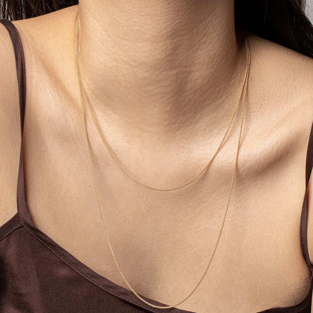 18ct Yellow Gold 1mm Wheat Chain