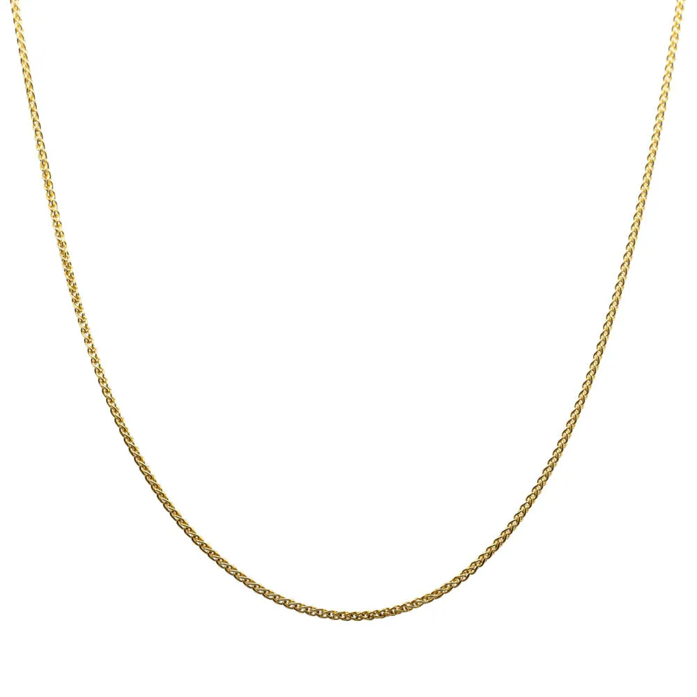18ct Yellow Gold 1mm Wheat Chain