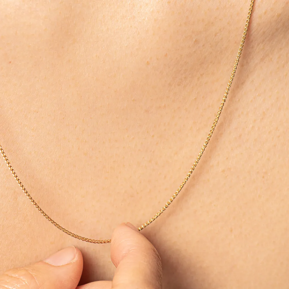 18ct Yellow Gold 1mm Wheat Chain
