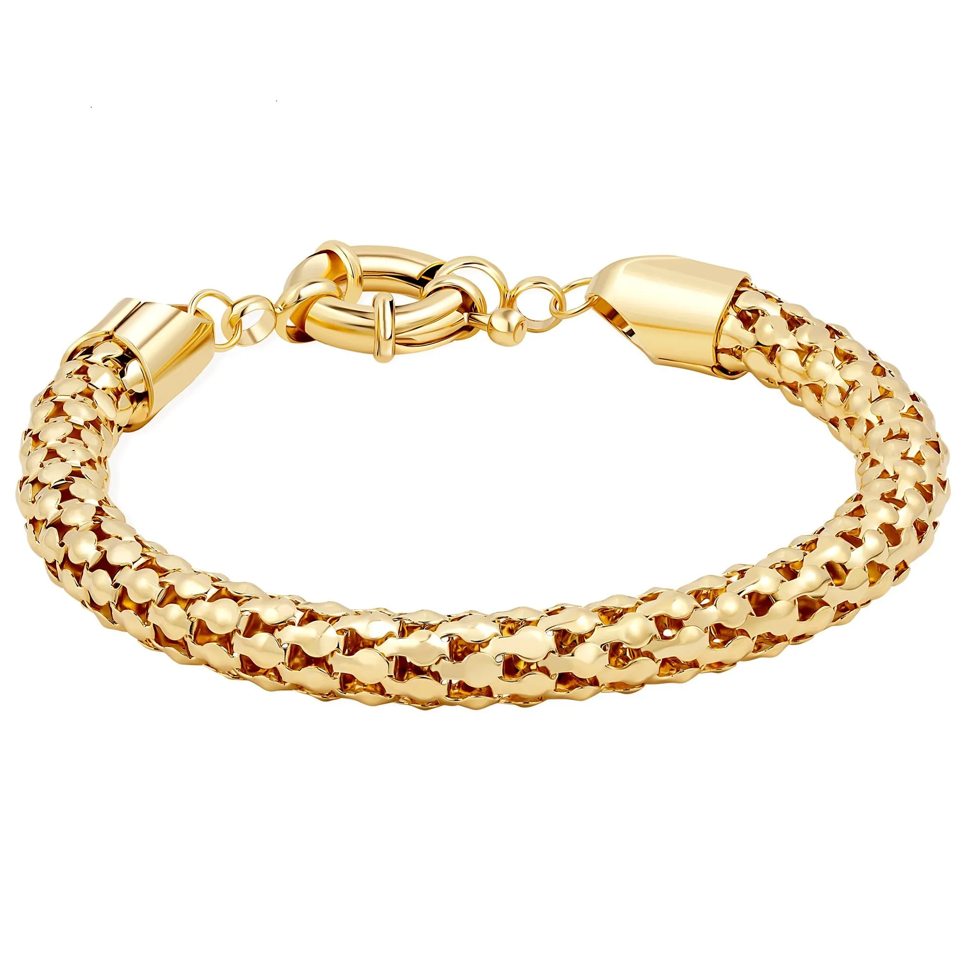 18K Gold Plated Popcorn Mesh Bracelet