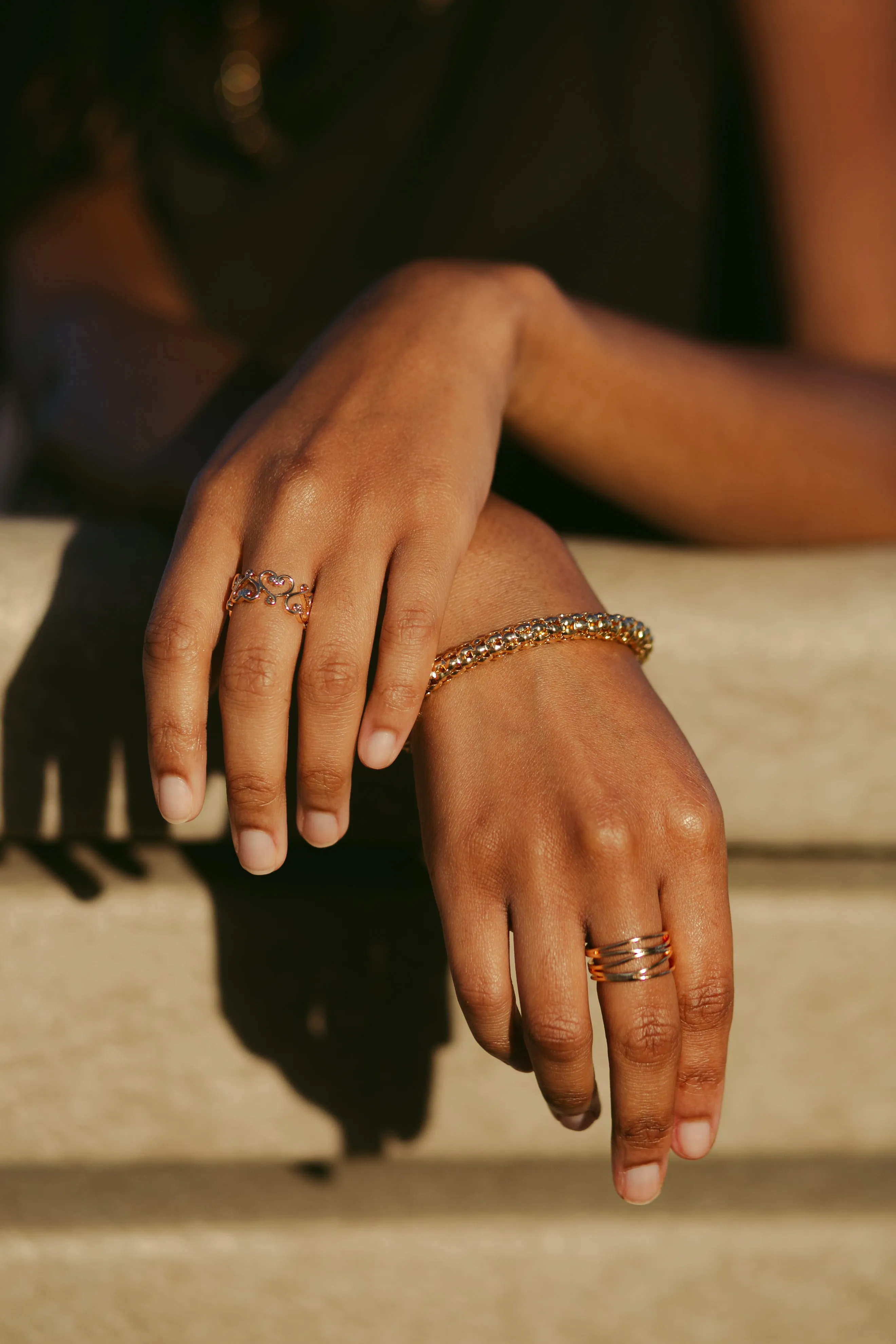 18K Gold Plated Popcorn Mesh Bracelet
