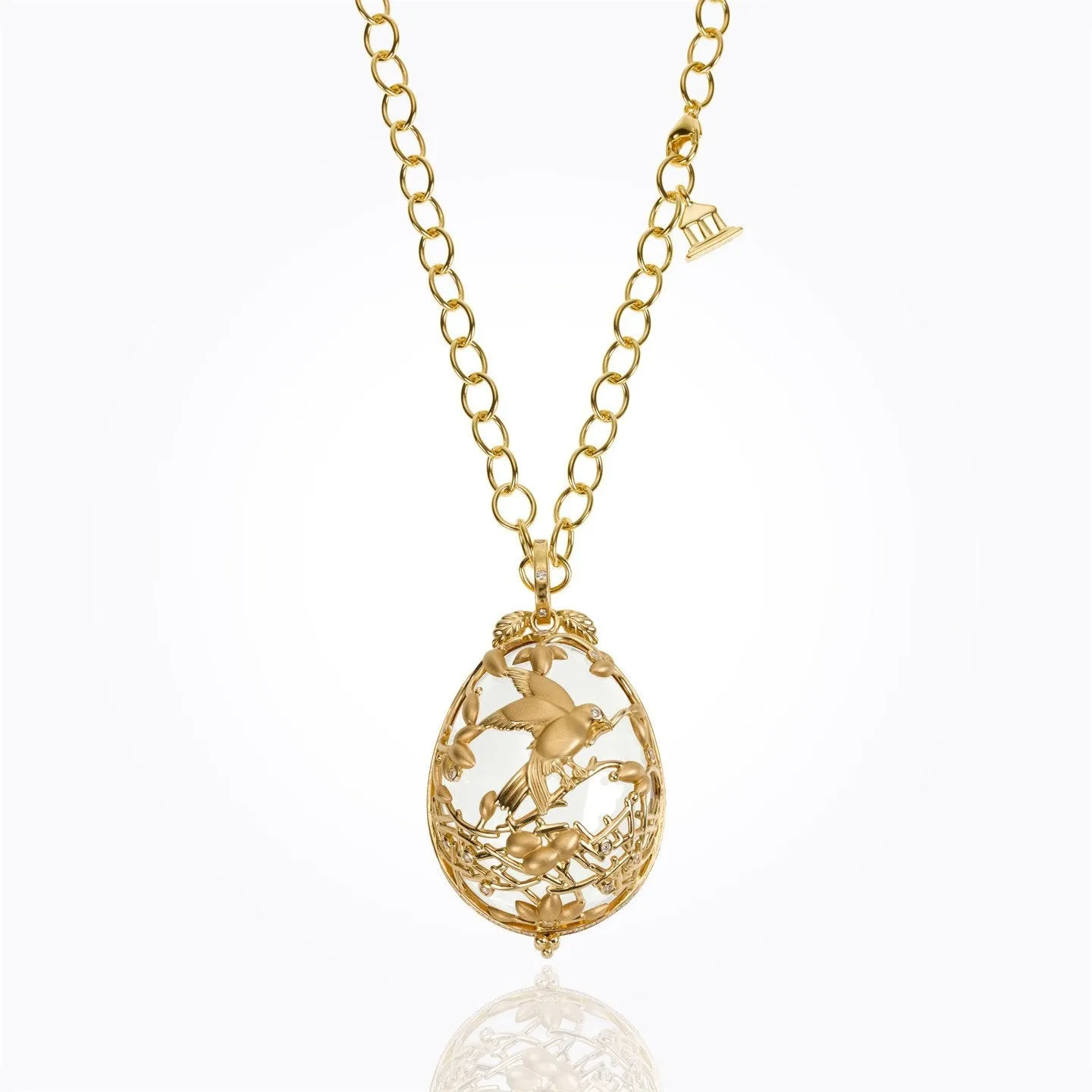 18K Volo Rock Crystal Pendant with diamond