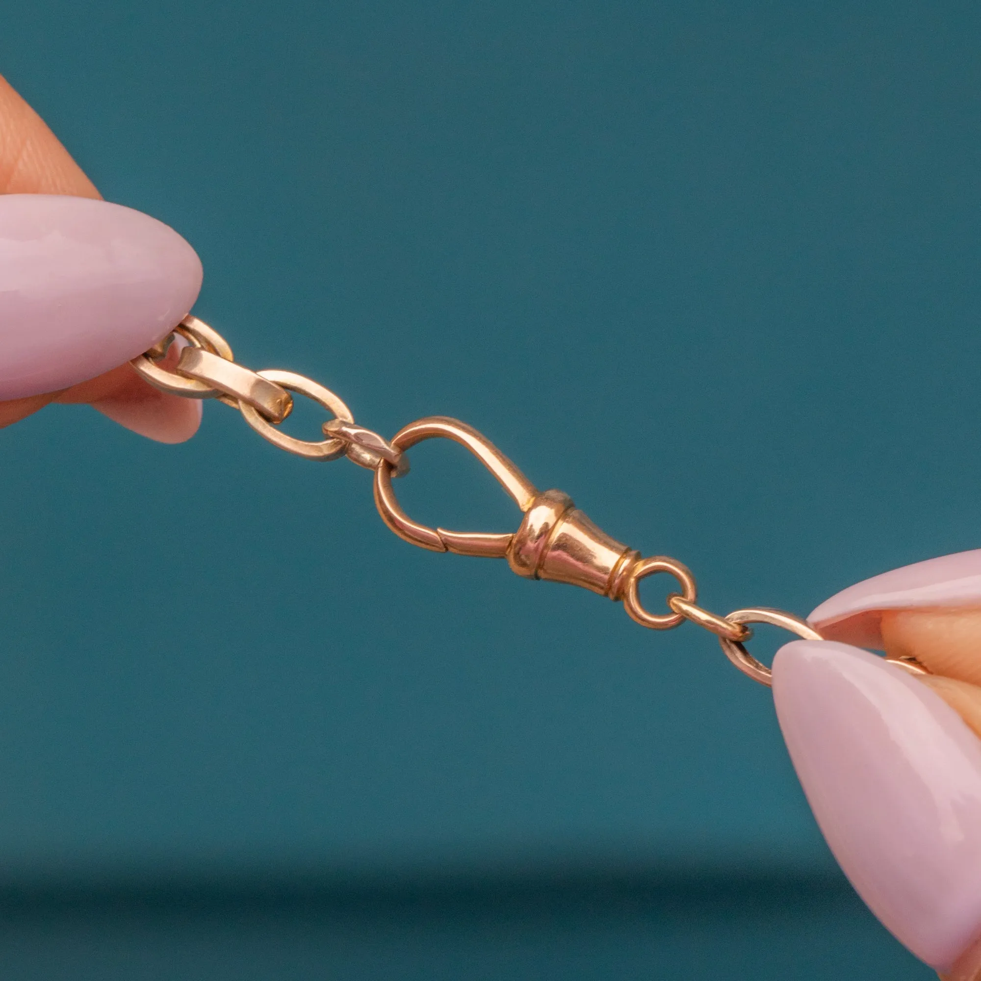 18" Antique 9ct Gold Chunky Belcher Chain, with Dog Clip (18g)