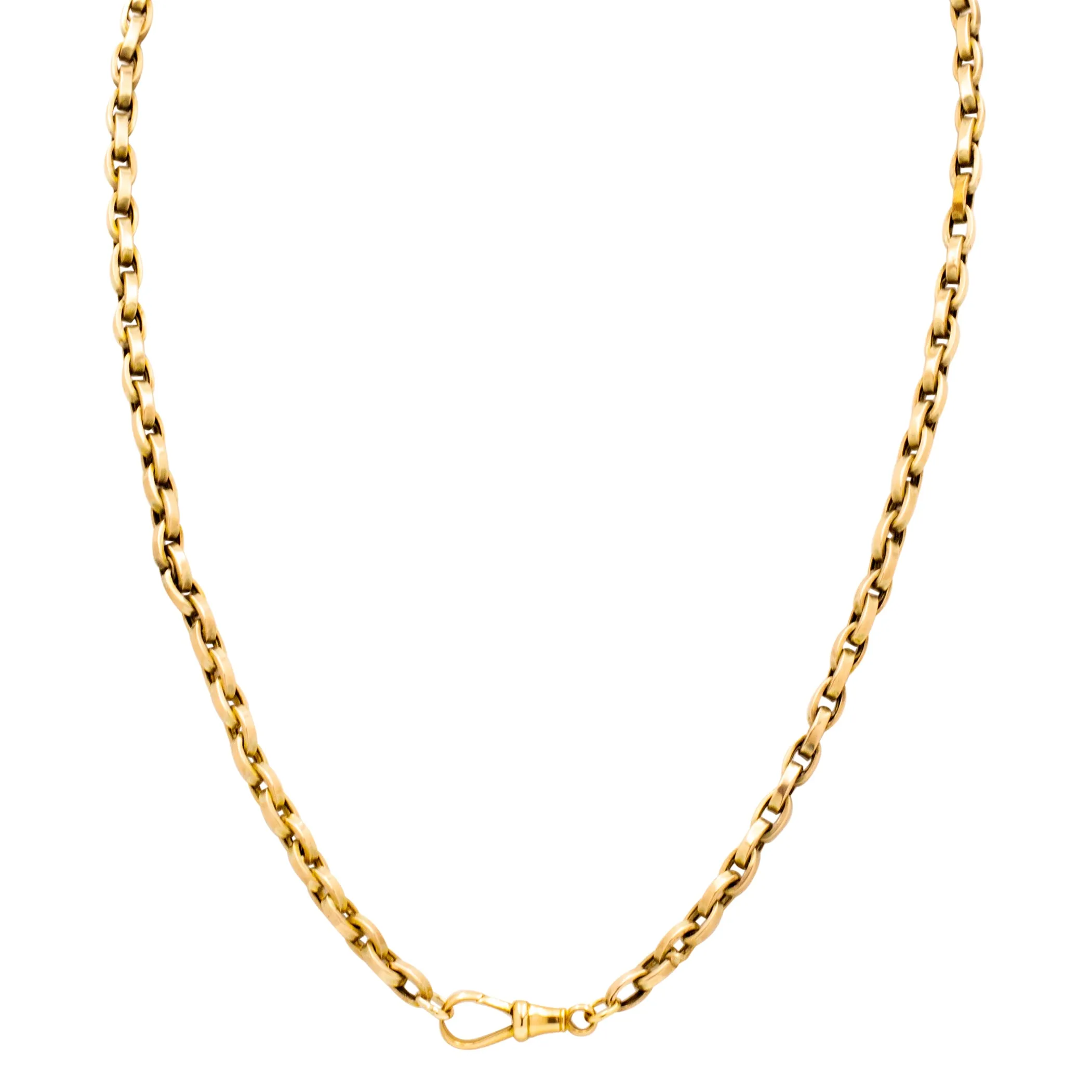 18" Antique 9ct Gold Chunky Belcher Chain, with Dog Clip (18g)