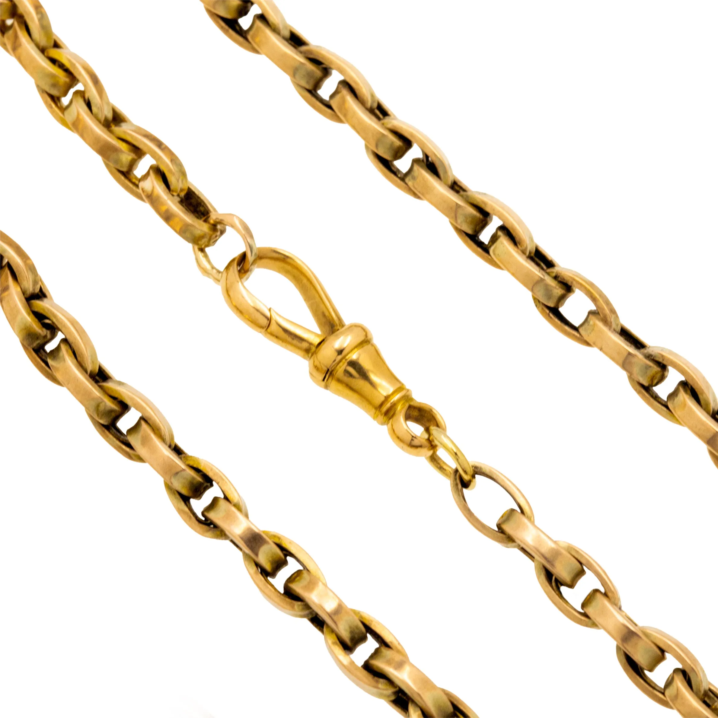 18" Antique 9ct Gold Chunky Belcher Chain, with Dog Clip (18g)