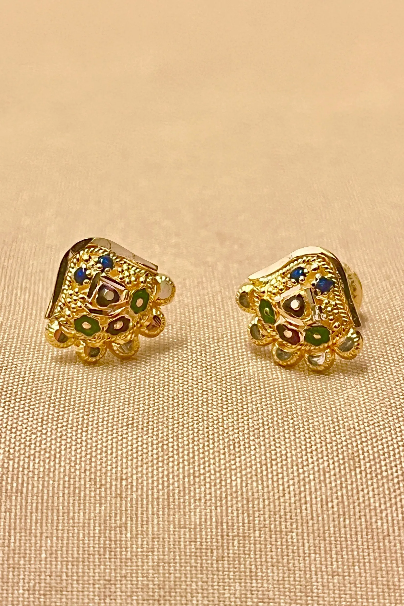 22 KT Gold Designer Multicolor Pendant Set (D111)