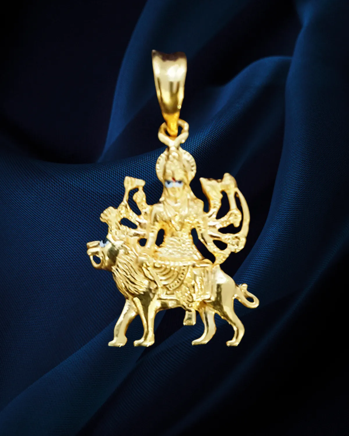 22 KT Gold Unisex Godess Durga Mata Pendant (D9)