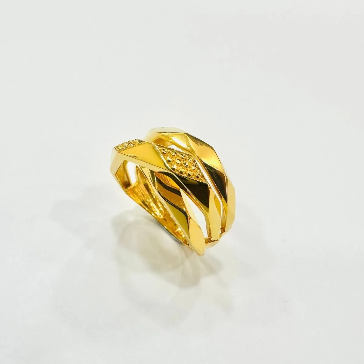 22k / 916 Gold 3 row cutting Rings by Best Gold Shop