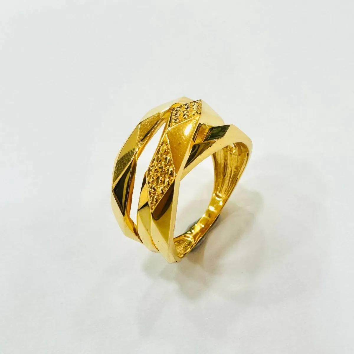 22k / 916 Gold 3 row cutting Rings by Best Gold Shop