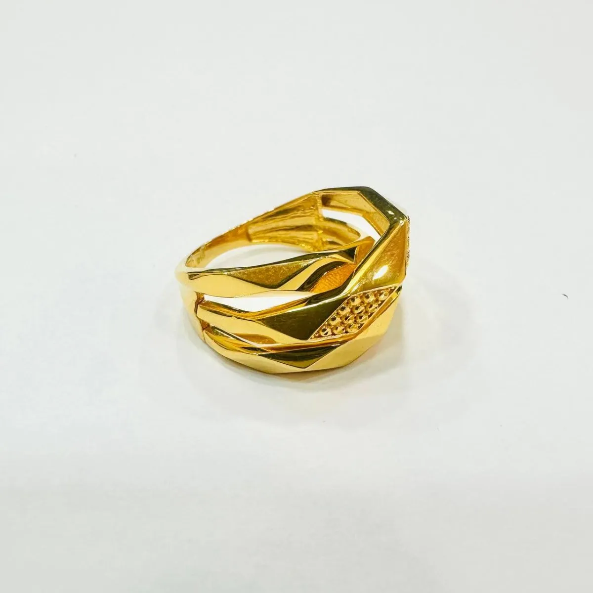 22k / 916 Gold 3 row cutting Rings by Best Gold Shop