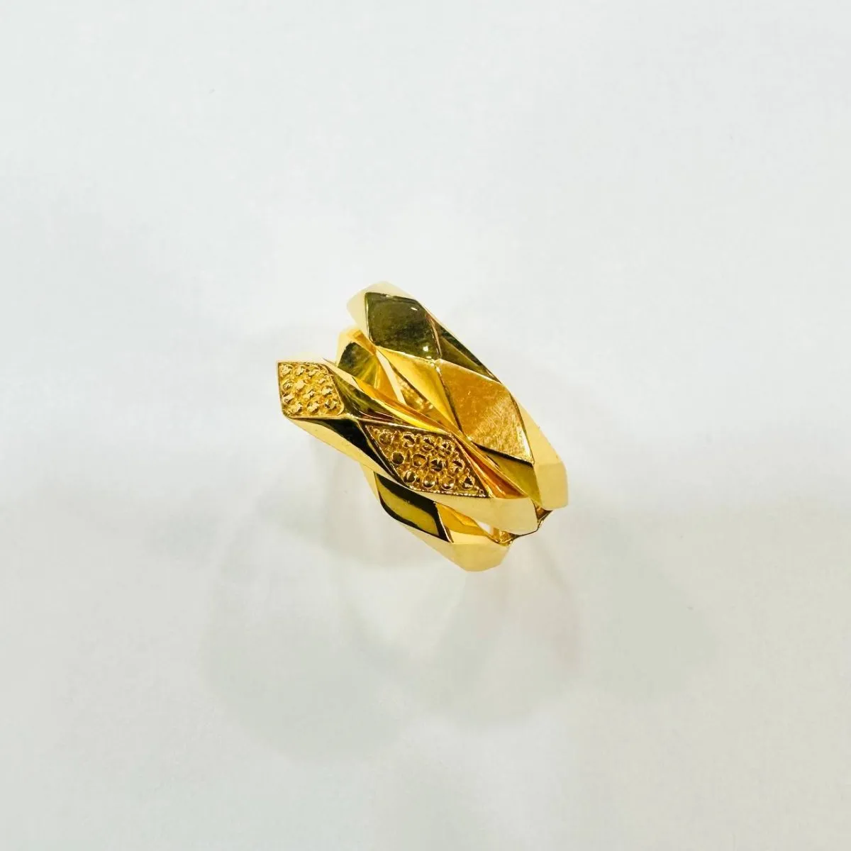 22k / 916 Gold 3 row cutting Rings by Best Gold Shop