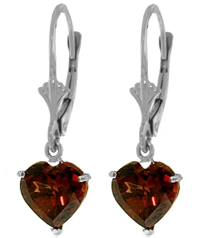 3.05 Carat 14K Solid Yellow Gold Cupid Garnet Earrings