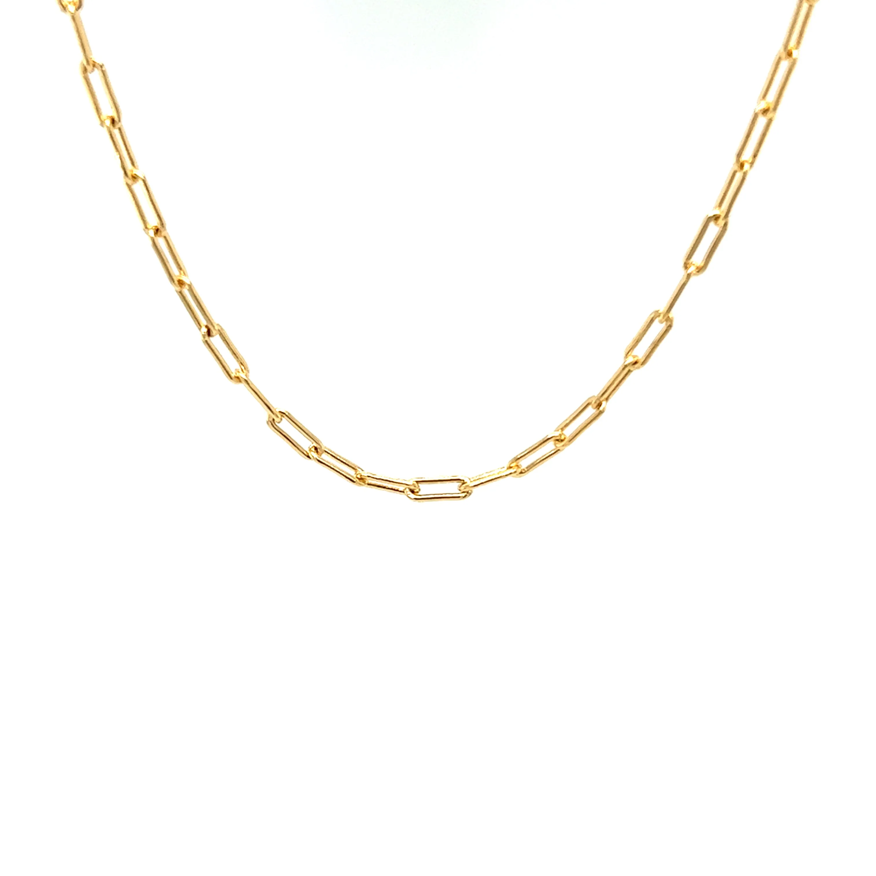 4mm Gold / Rhodium Filled Paperclip Chain Necklace
