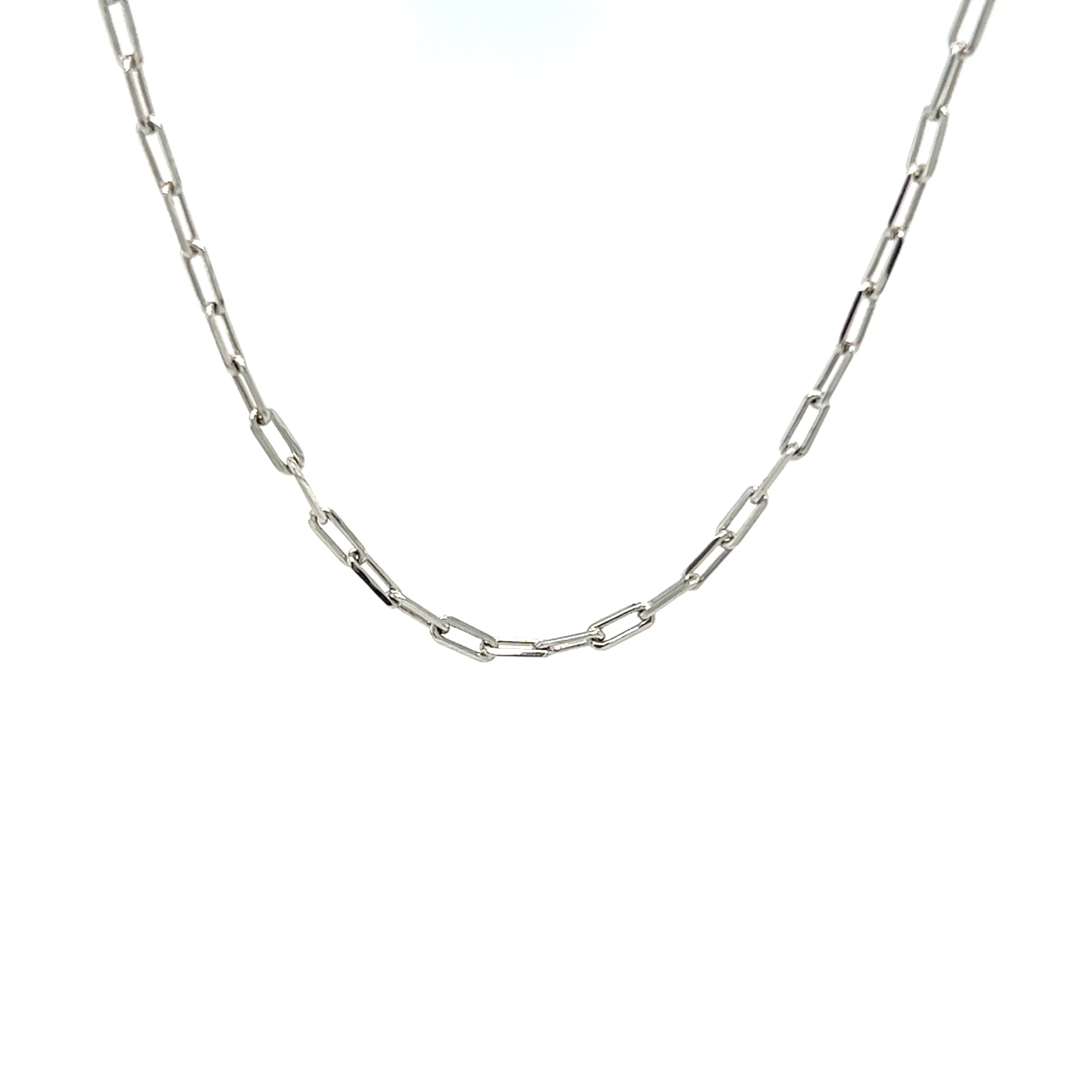 4mm Gold / Rhodium Filled Paperclip Chain Necklace