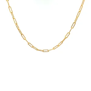 4mm Gold / Rhodium Filled Paperclip Chain Necklace