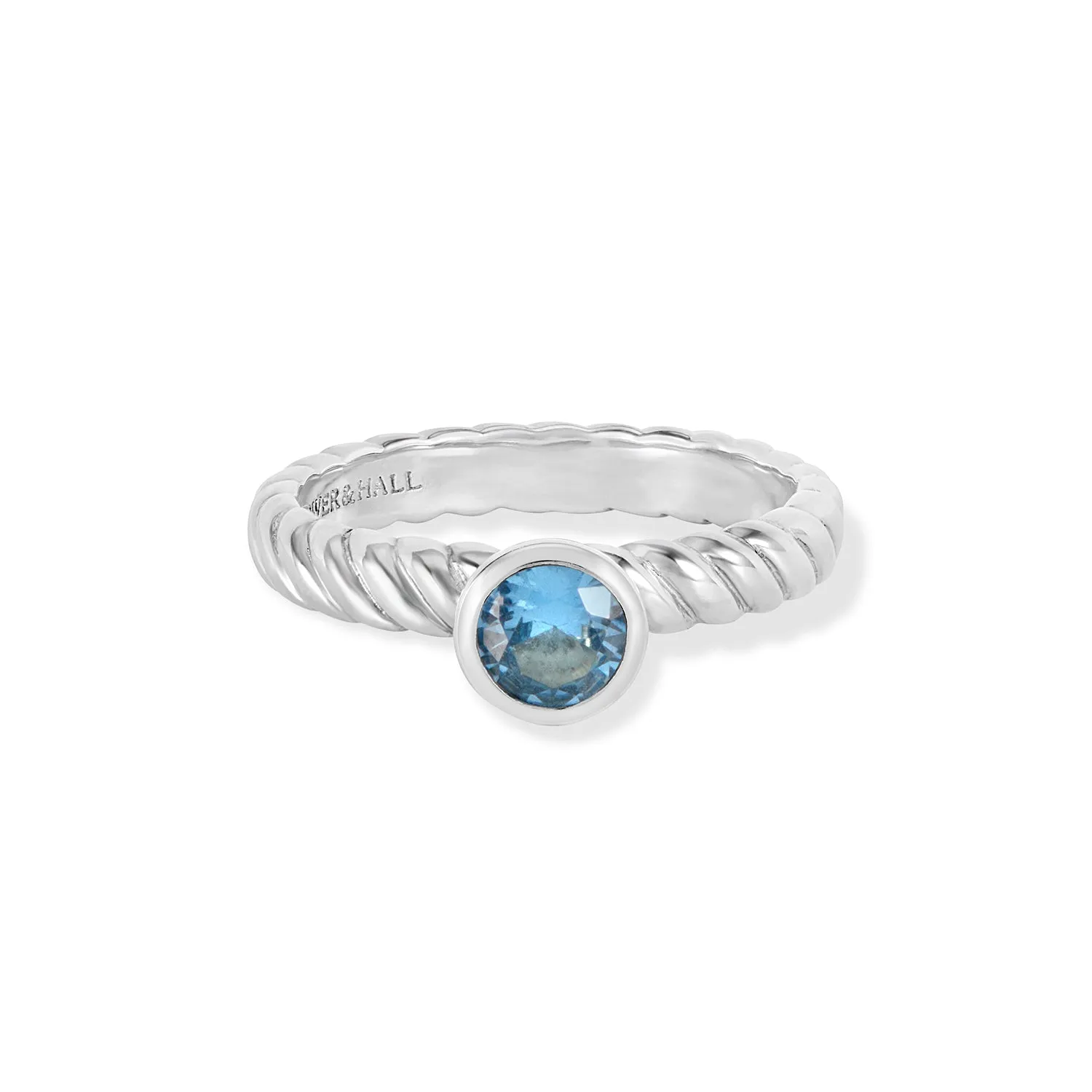 5mm Blue Topaz Twist Twinkle Ring