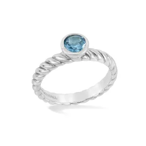 5mm Blue Topaz Twist Twinkle Ring