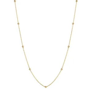 9ct Yellow Gold Fine Ball Station Necklace