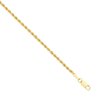 9ct Yellow Gold Hollow 2.0mm 22 Inch Rope Necklace 2.5g