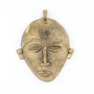African Oblong Brass Mask Pendant (78x64mm)