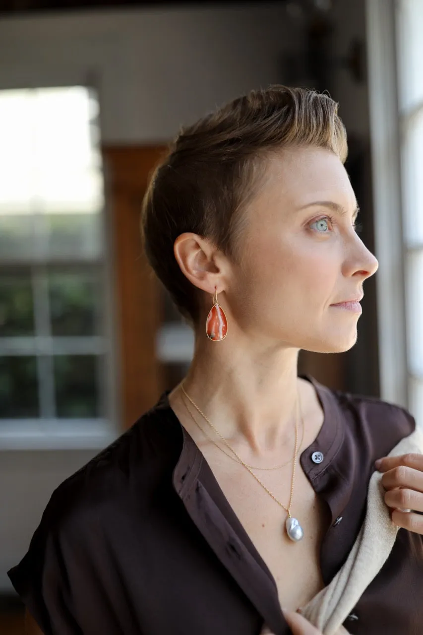 Banded Figured Carnelian Earrings