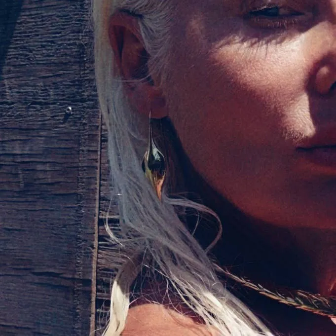 Bisjoux Brass Modern Leaf Earrings