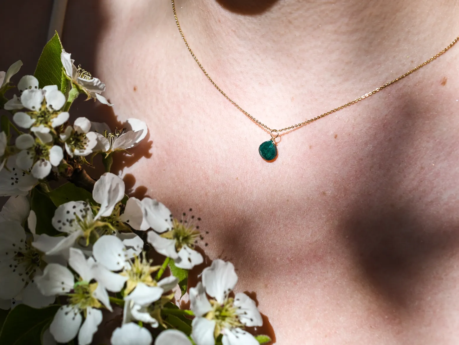 Bohemian Birthstone - May - Emerald Necklace