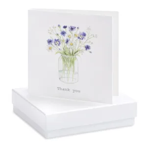 Boxed Cornflower thank you earrings card