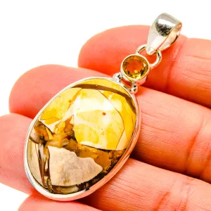 Brecciated Mookaite, Citrine Pendants 2" (925 Sterling Silver) PD745607