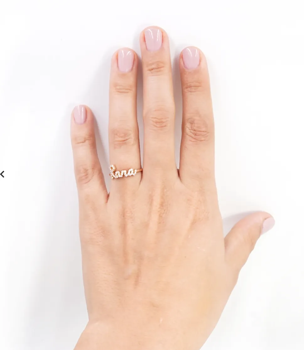 Call my name pave Diamond Name Ring