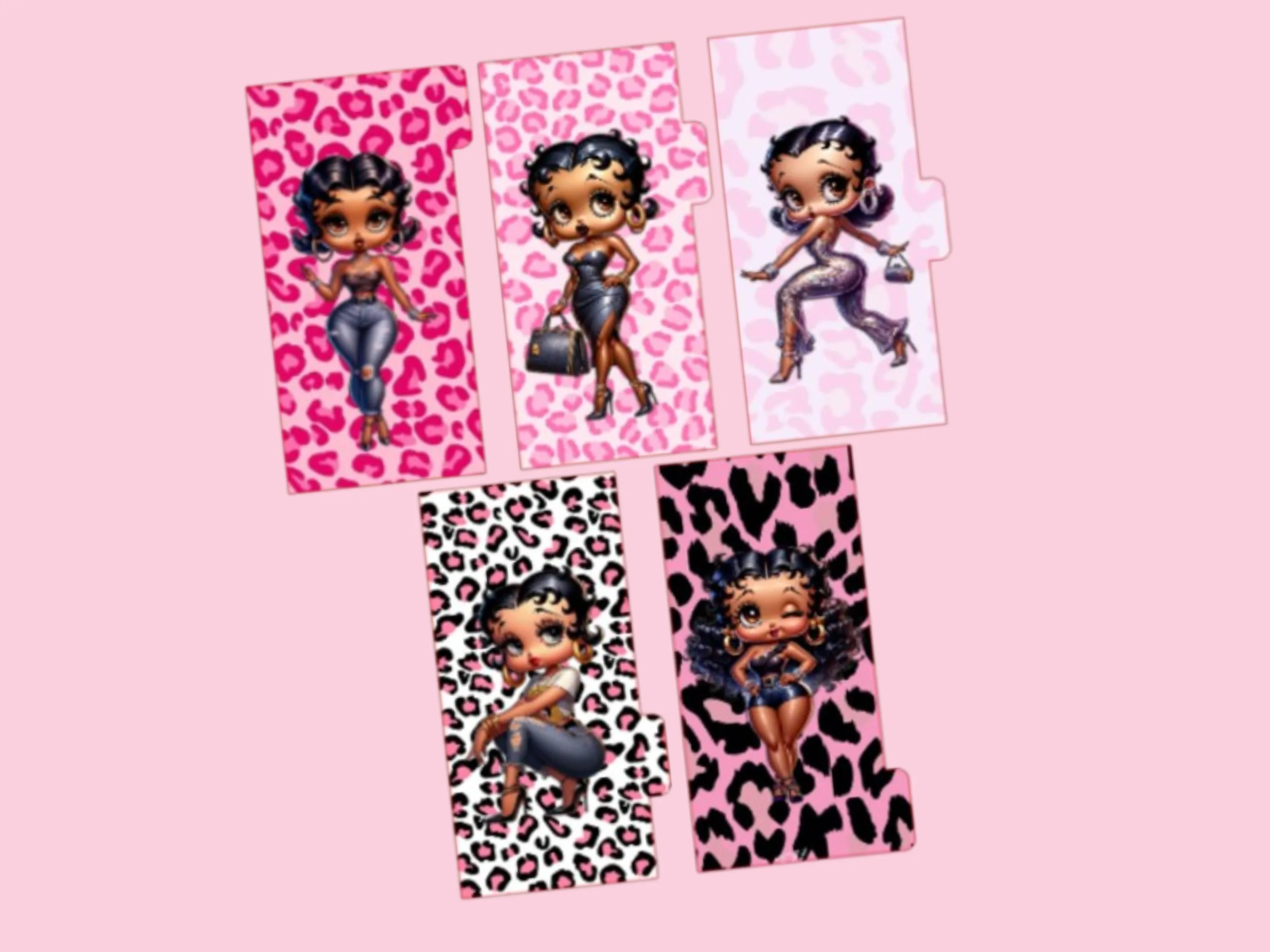 Cash Envelopes | Pink Betty Boop Leopard | Set of 5
