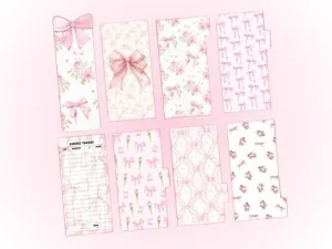 Cash Envelopes | Pink Bow Set | Set of 8
