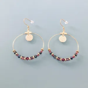 Clover Bohemian Hoop Earrings with Pendants and Pearls | Women's Jewellery | Golden Hoop Earrings | Golden Jewellery | Gift Jewellery | Women's gift | Bohemian jewellery