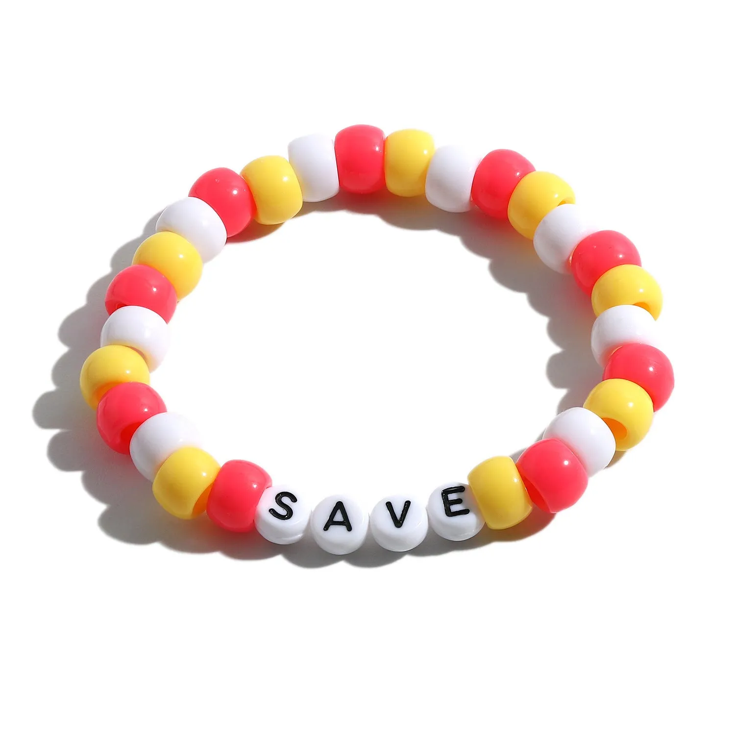 Colorful Beach Boho Ball Alphabet Bracelet