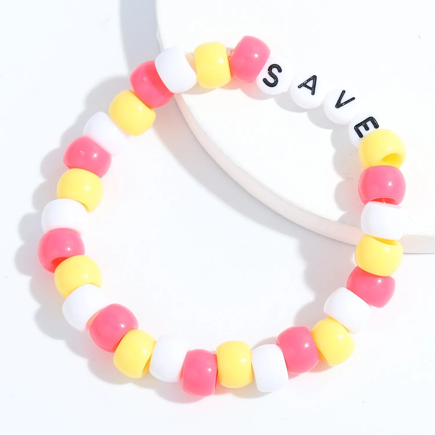 Colorful Beach Boho Ball Alphabet Bracelet