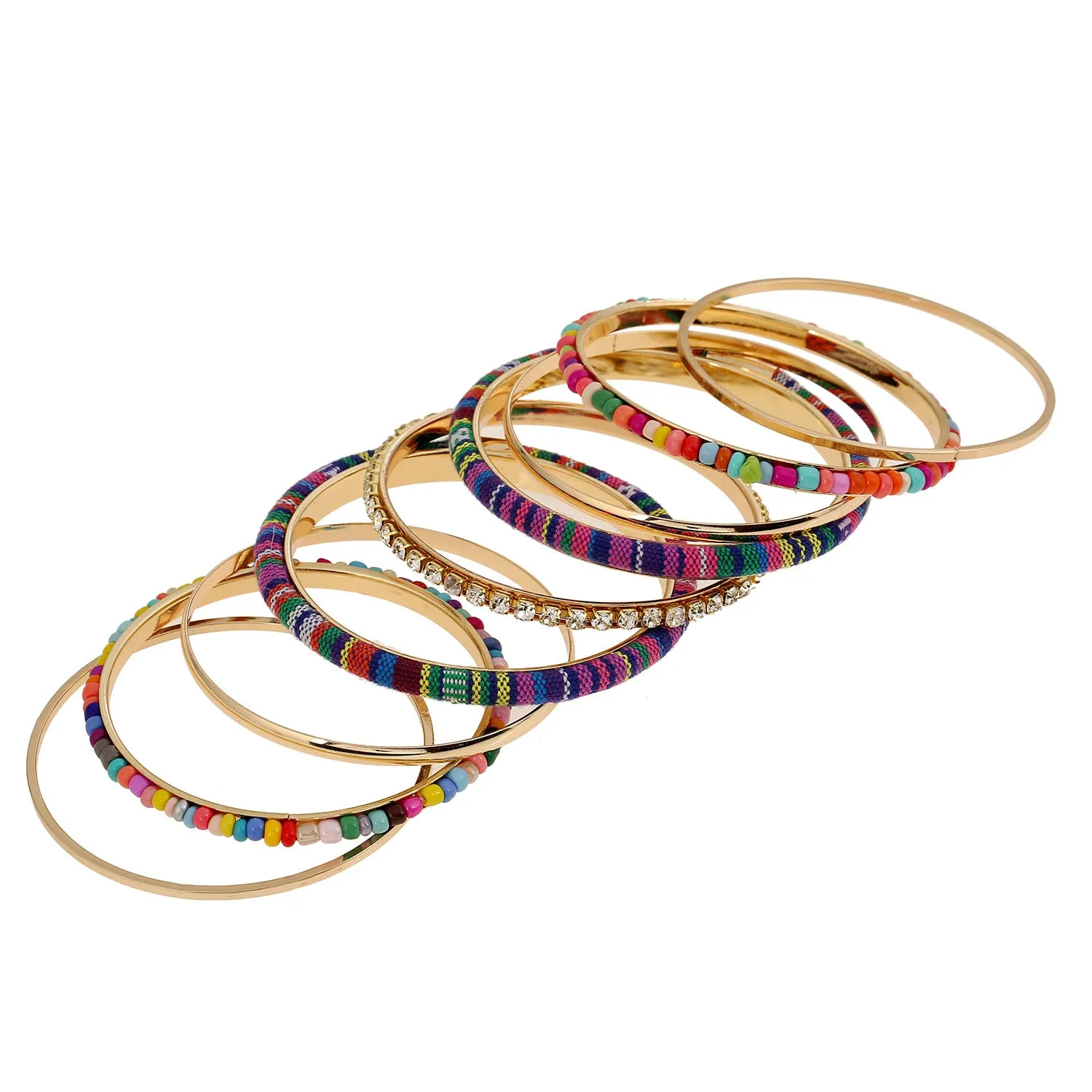 Colorful rice beads patch cloth bracelet