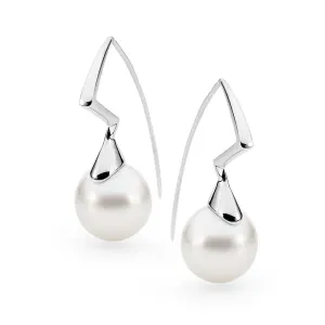 Contemporary French hook pearl earrings
