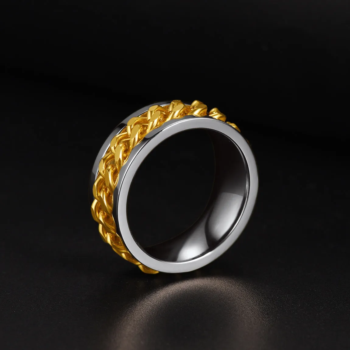 Cuban Chain Fidget Ring for Anxiety