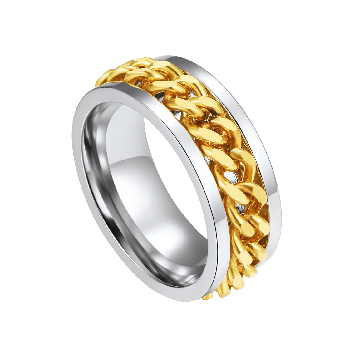 Cuban Chain Fidget Ring for Anxiety
