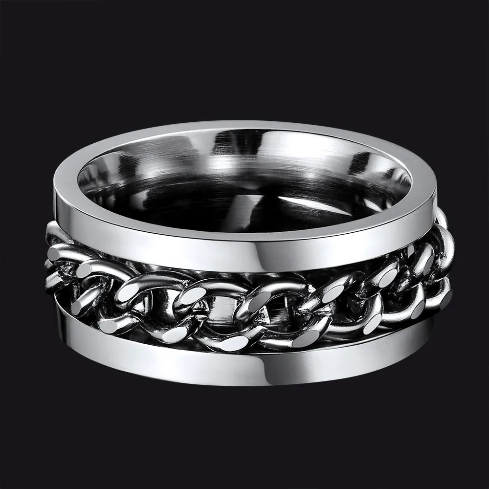 Cuban Chain Fidget Ring for Anxiety