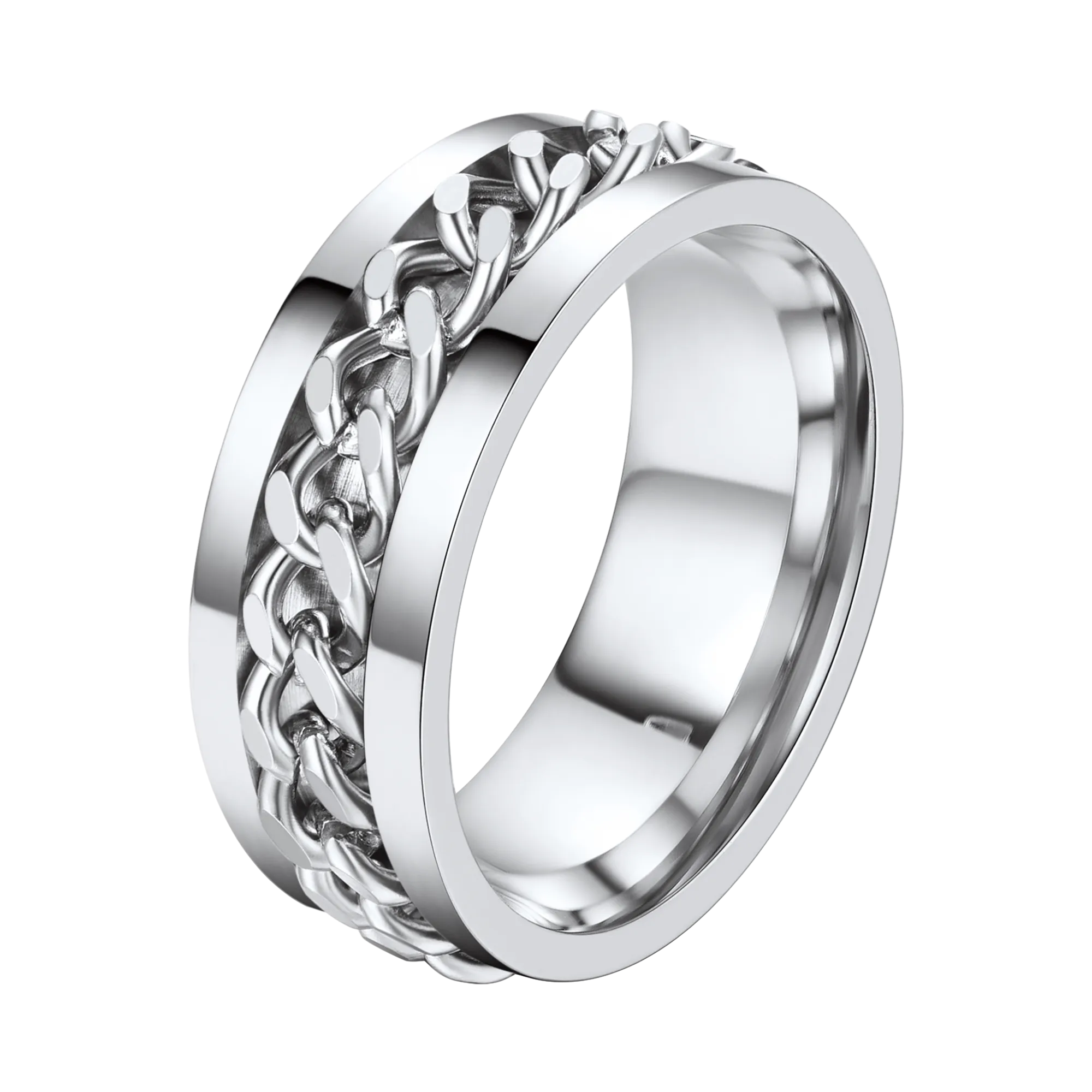 Cuban Chain Fidget Ring for Anxiety
