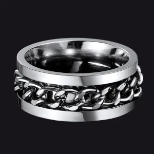 Cuban Chain Fidget Ring for Anxiety