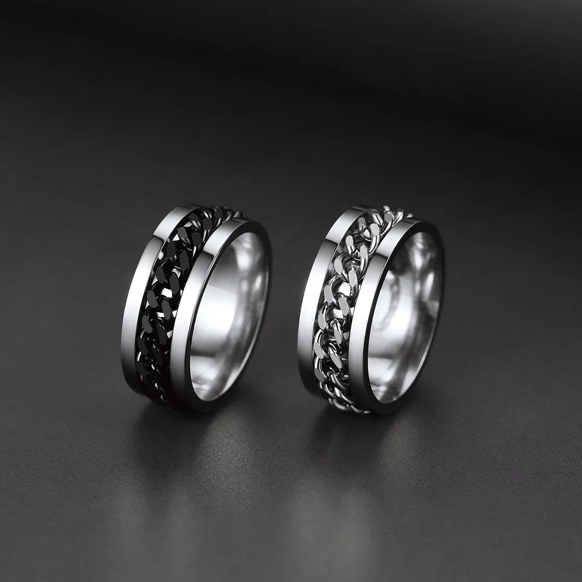 Cuban Chain Fidget Ring for Anxiety